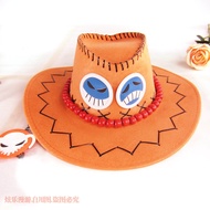 Anime Merchandise High-Quality One Piece Hat Whitebeard Pirates Ace Hat COS Cowboy Hat Ace Hat