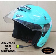 Helmet Grayfosh G528 With 📱🌐Bluetooth (Matt Mint Green) Xdot SGV KHI KYT ARC GIVI LASER MS88 SHOEI MAGNUM NOVA BELL