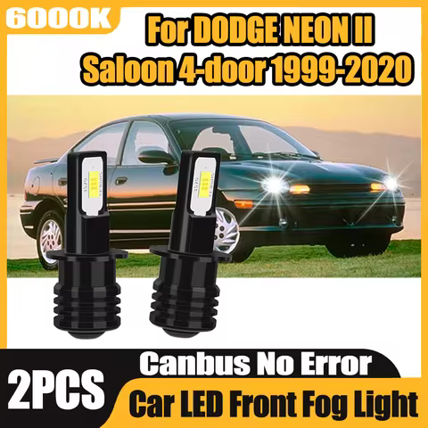 2PCS Canbus H3 Car LED Front Fog Light Plug And Play 90W 6000K White Fog Lamps 12V 24V For DODGE NEO