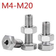 304 Stainless Steel External Hexagon Hollow Bolt M5 Hollow Screw M6 Mask Machine Threading Threading