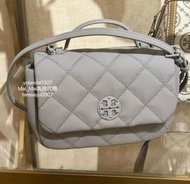 TORY BURCH/TB Willa 霧黑鏈條包 啞光黑鏈條 菱格紋鏈條包 手提包 斜背包 側背包 霧灰鏈條包