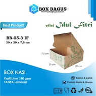 (IDUL Fitri) BOX BOX HAMPERS Rice Cake 20x20x7.5cm KRAFT 310 gsm