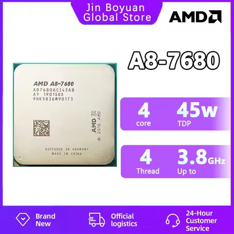 New AMD A8-Series A8-7680 A8 7680 3.5GHz Quad-Core Quad-Thread CPU AD7680ACI43AB 45W Socket FM2+ but