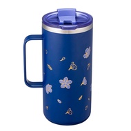 Starbucks Steel Sakura Night Blue Gold Petal Tumbler with Handle Starbucks Dream Plaza Taipei 650ml