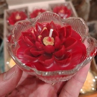 Flower cup-style scented wax candle, 8cm mouth glass cup, 2-color flower wax candle, burning time 8 