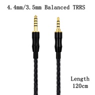For Beats HIFIMAN DEVA pro HE-R9 TRRS Earphone Replaceable 16-Strand 4.4mm to 3.5mm Balanced Silver 