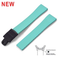 CTS Fluorubber สายนาฬิกา16/18/19/20/21/22Mm สายตัวล็อกแบบผีเสื้อปล่อยเร็วสำหรับตัดให้มีขนาดที่มีความ