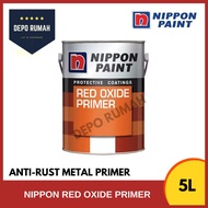 5L Nippon Paint Red Oxide Primer (Metal Primer) 5Litre Cat Nippon Paint Anti-Rust Merah