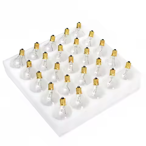 25pcs Light Bulbs Replacement G40 Tungsten Bulb Lamp 7W 220-240V Clear Globe Bulb E12 Base Light Bul