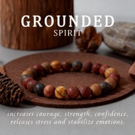 Symbol Grounded 8mm Beads Stone Bracelets Handmade Bangle Unisex Jewelry