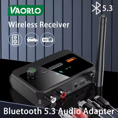 VAORLO Multifunction Bluetooth5.3 Audio Receiver HIFI 3D Stereo 3.5MM AUX RCA Support U-Disk For Wir
