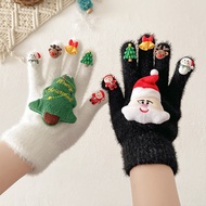 Today New Products/Christmas Gloves Men Women Winter Dolls Plush Warm Outdoor Cycling Students Five-