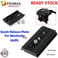 501PL Sliding Quick Release Plate 1/4 -20 & 3/8 Screws for Manfrotto 501HDV 503HDV 701HDV MH055M0-Q5