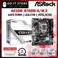 Asrock B760M-H/M.2 DDR5 mATX LGA1700 Intel Motherboard + Intel Core Processors (I3-13100/I5-12400/I5