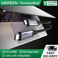 UGREEN L706 สาย USB4 Gen4 C‑to‑C ฟังก์ชันครบ 80Gbps 16K วิดีโอ PD240W สายถัก สำหรับ iPhone 17 16 15 