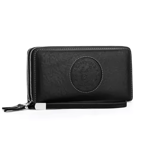 Cowhide genuine leather Men's long wallet card bag clutch bag handbag bag for man bolso hombre poche
