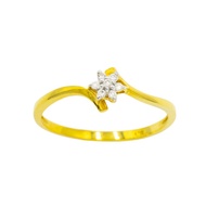 Happy Jewelry แหวนเพชรของแท้ ดอกพิกุล ทองแท้ 9k 37.5% ME543