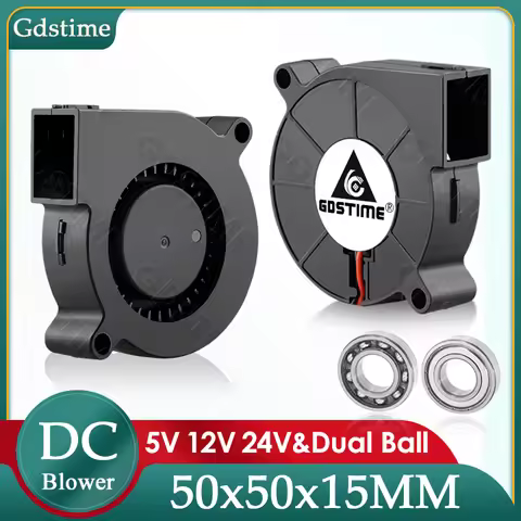 Gdstime 5015 Blower 24V Fan 50MM*15MM DC Turbine Fan 5015 Dual Ball High Speed Big Air Flow 8500RPM 