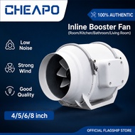 [Ready Stock] Booster Fan 3"/4"/6"/8" High Suction Inline Duct Booster Exhaust Fan Ventilation fan