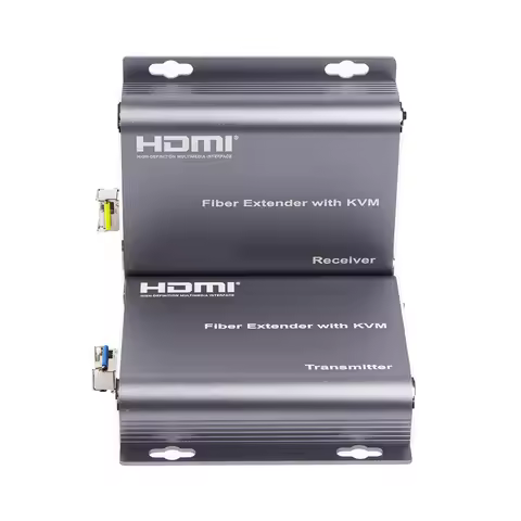 1080P 20Km HDMI KVM Extender over LC Fiber Cable HDMI KVM to Fiber Extender with Loop-out Support Mo