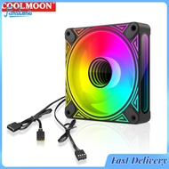 FunsLane DM1 Cooler Fan ARGB PC CPU Silent Case Luminous Fan 4.72” Cooling PC Fans With Hydraulic Bearing Low Noise Computer RGB Case Fans Optional Wind Direction RGB Silent Cooler