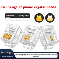 Phone crystal head pure copper gold-plated 6P2C 4P4C 6P6C voice crystal connector head, landline cry