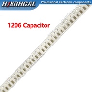 100PCS 1206 SMD capacitor ceramic 390PF 510PF 680PF 1.2NF 2.2NF 5.6NF 10NF 22NF 100NF 10UF 100UF 390