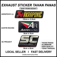 (LOCAL MY) STICKER EXHAUST ALUMINIUM TAHAN PANAS AKRAPOVIC SC PROJECT AUSTIN RACING