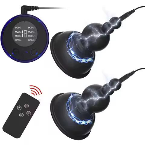 Electric Shock Nipple Sucker Enlarger Nipple Clamp Pussy Pump Clit Clip Vacuum Stimulate Breast Enla