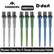 MISSION CONVERSION POINT - 26/30/34MM Grooved Mission Titan Pro Titanium Points 3pcs/Pack (2BA)