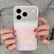 Adorable Macaron Candy Colors Gradient Striped Pattern Phone Case Compatible With IPhone 17 Pro Max 