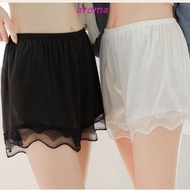 AROMA Safety Shorts Safety Pants Fashion Thin Lady Satin Lace Pajamas Shorts