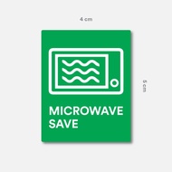 food safe sticker | sticker makanan - uk. 4 x 5 cm - green microwave