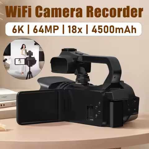 64MP 6K Professional Camera 4 Inch Touch Screen Vlogging Video Recorder 18x Zoom Digital Cameras Cam