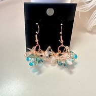 鈴蘭花耳環 手作耳環 水晶花耳環 水晶花耳勾