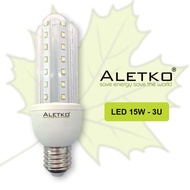 [ALETKO] LED Corn Light Bulb 3U Shape 15W E27 (6500K Daylight, 2700K Warm White)