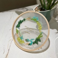 【DIY】俄羅斯刺繡材料包.透明草香花圈+教學影片.婚禮佈置