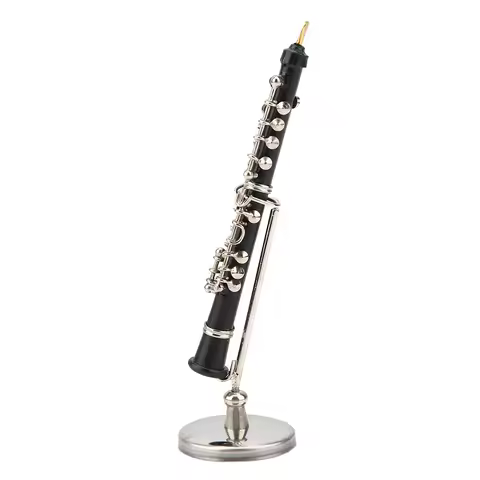 Miniature Oboe Model Metal Musical Instrument Ornaments Desk Decoration Oboe Model Display