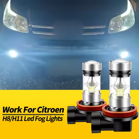 2PCS H8 H11 100W LED Fog Lights Bulbs Canbus For Citroen Berlingo C1 C3 Aircross C5 Aircross C6 C4 P