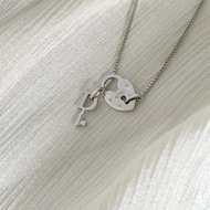 Dior心形鎖頭D鎖匙銀色頸鏈 首飾包裝盒絲帶 日本中古Vintage