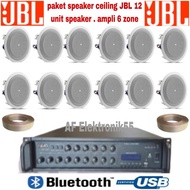 Paket Speaker Ceiling JBL 12 Unit Speaker ( 8 Inch ) Ampli 6 Zone Ori
