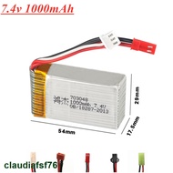 7.4V 1000mAh 25c 703048 Lipo Battery For MJXRC X600 RC Drone Spare Parts 2S 7.4v Toy Battery With JS