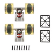 2 Sets Skate Board Wheels Aluminum Alloy 3.25 Inch Skateboard Trucks Rubber Four-Wheel Longboard Mini Cruiser