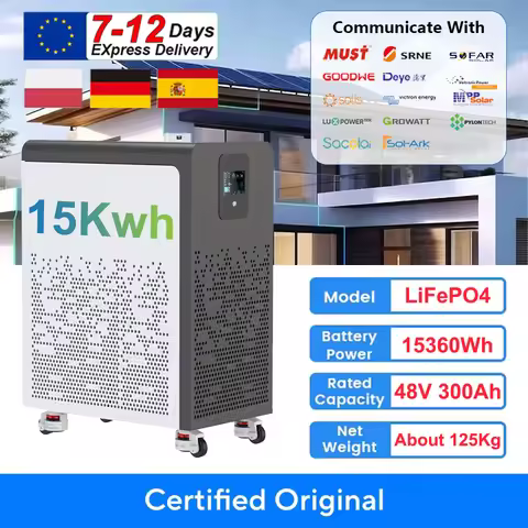LiFePO4 48V 300Ah 15Kwh Battery Akku 6000 Cycles With Wheels 51.2V BMS 100Ah 600Ah Solar Energy Stor