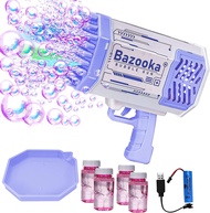 Bubble Gun, Bazooka Bubble Gun, 69 Hole Bubble Gun with 4 Bottles of Bubble Liquid, for Children Adu