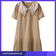 Plus Size XL-4XL Women's Short Sleeve Summer Dress Elegant A-line Female Midi Dresses