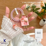 Vivo 120W Premium Silicone Charger Case Cute Embossed Anti-Scratch Charger Protective/