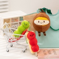 Kawaii Green Dango Plush Keychain - Cute Skewer Stuffed Bag Charm, Japanese Snack Toy for Gifts