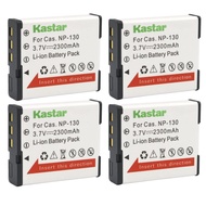 Kastar 4-Pack Battery CNP-130 Replacement for Casio NP-130, NP-130A, NP-130DBA Battery, BC-130L, BC-