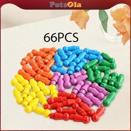 [PETSOLA] 66x Board Games Pawns,Multicolor Game Pawns,Game Supplies,Human Shaped